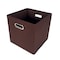 John Louis Home Fabric Bins, Canvas, Chocolate, 11 in W BIN-C-C06 - alternate 1